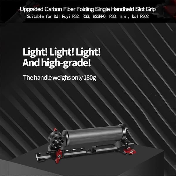 For RS2/3 Stabilisator Løftekande Opgraderet Kulfiber Justerbar Vinkel Foldbar Enhåndsrende Hånd