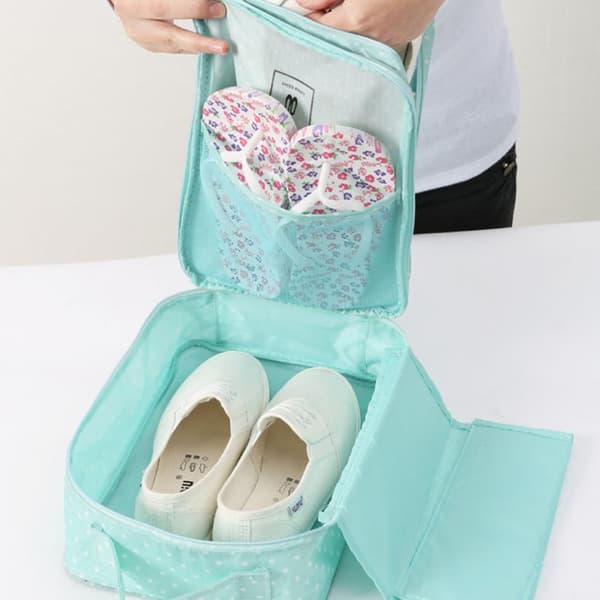 Polyester Organizer Reise Skolagringsveske, Tolags for Sko