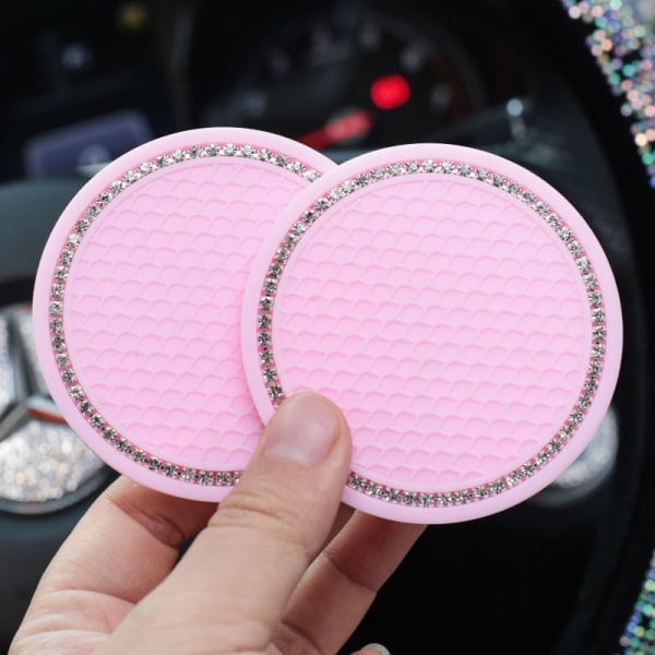 2 kpl Auton liukumattomat vesikupin alustat Timantti-riipus Bling-koriste