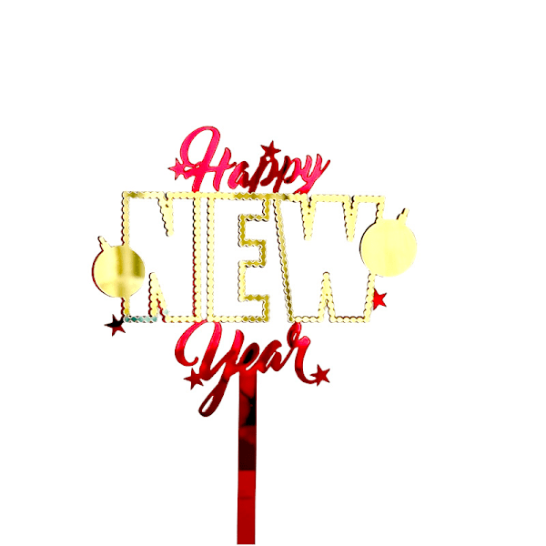 5 st Happy New Year Tårta Topper, 2025 Nyårsafton Tårta Topper, 2025 Tema Nyårsfest Dekorationer, Nyårshelger Fest