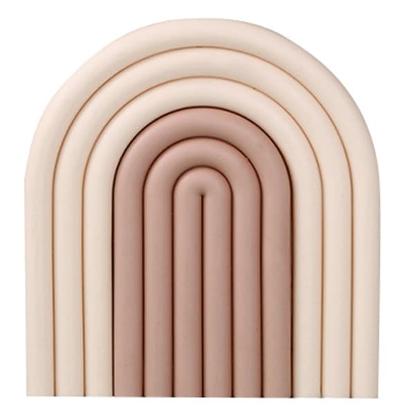 Personalized Rainbow Coaster Creative Heat-Resistant Mat Removable Table Placement Protects Table from Burnt Coffee
