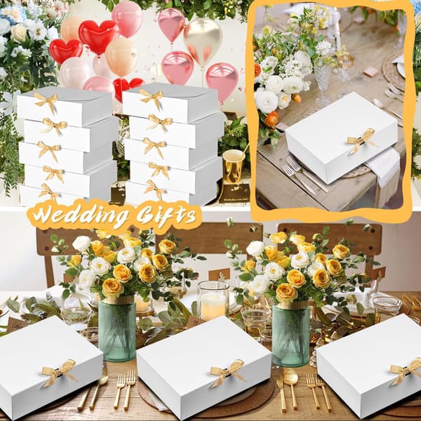 10-delars Ramadan Present Set, Presentförpackning med rosett, Presentförpackning för Pojkvän/Flickvän - Vit - Storlek S Vit S White S