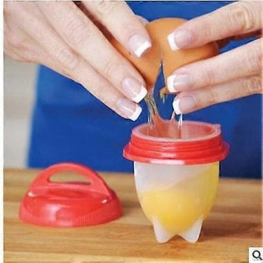 6-pakke non-stick silikon-eggekopper for matlaging av posjerte egg