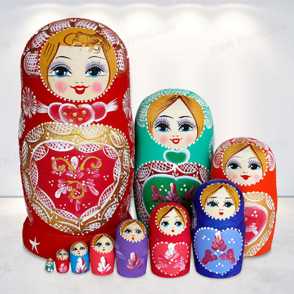 pesiviä nukkeja, 10 kpl, sarja venäläisiä nukkeja venäläisiä nukkeja 10 kpl maalattua puuta käsintehty, lahjat, lelut