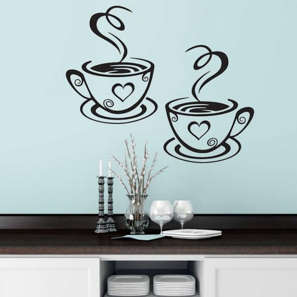 Kaffekopp Design Dekaler Vägg Hem Dekaler Kök Restaurang De