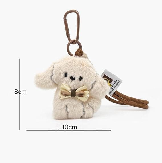 Two Fred Plush Keychain Pendants, Soft Mini Backpack Accessories with Decorative Bow Pendants, a Perfect Gift for Girls. [Ho]
