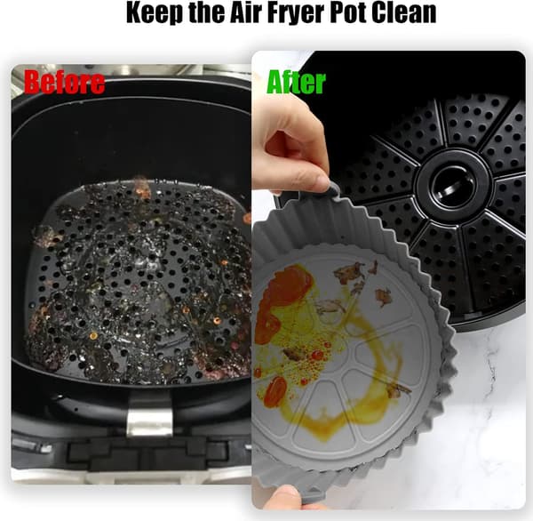 Airfryer-form, 2-pak silikoneforme til airfryer, 17,5 cm airfryer