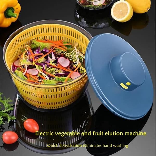 Salad Spinner - Rechargeable - Automatic - Large Capacity - Easy to Clean - Blue