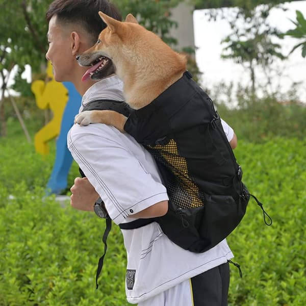 Dog Backpack Carrier Puppy Head Out Front Pack with Waterproof Lining for Hiking Walking Cycling.