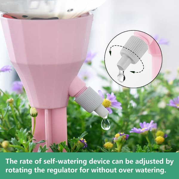 Automatic Plant Watering Device, 12-Pack Self-Watering Spikes with Valve Control Switch, Slow Drip Irrigation Holiday Plant Waterer