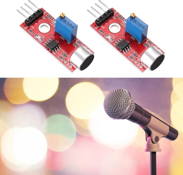 4 stk. mikrofon lydsensor KY-037 stemmegenkendelsesmodul til stemmeaktiveret kontakt size_name 0.16"IDx0.2"ODx9.6"