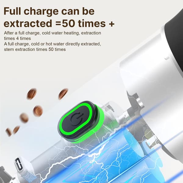 Irishom Portable Coffee Maker - 3-in-1 Cordless Machine for Capsule, Ground Coffee & Cold Brew with 150ml Cup