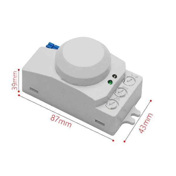 3X 5,8 GHz HF-system LED Mikrovågsugn 360 Graders Rörelsesensor Ljusbrytare Kroppsrörelsedetektor, Vit