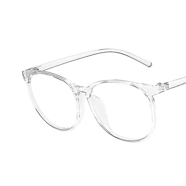 Anti Blåljus Glasögon För Män och Kvinnor - Runda Datorglasögon - Rosa Klara Glas Pink