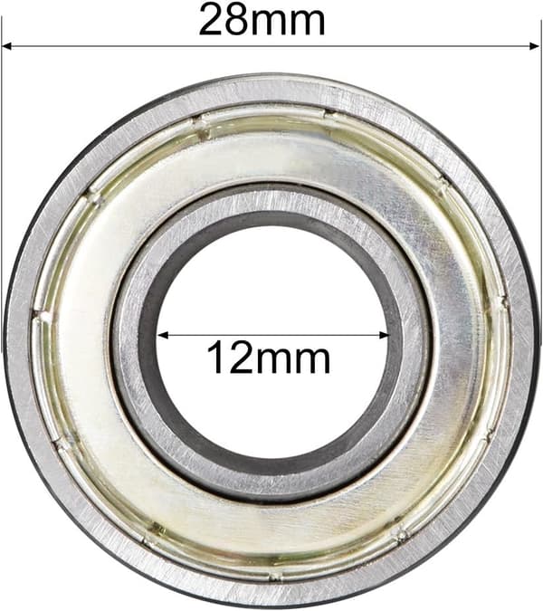 4 st 6001ZZ dubbelsköldat kullager 12mm x 28mm x 8mm kolstål
