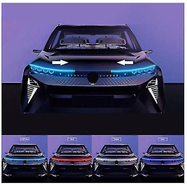 LED-auton päiväajovalolista Joustava Dynaaminen LED-huppuvalo Vedenkestävä 180CMvalkoinen180CMvalkoinen 180CM white