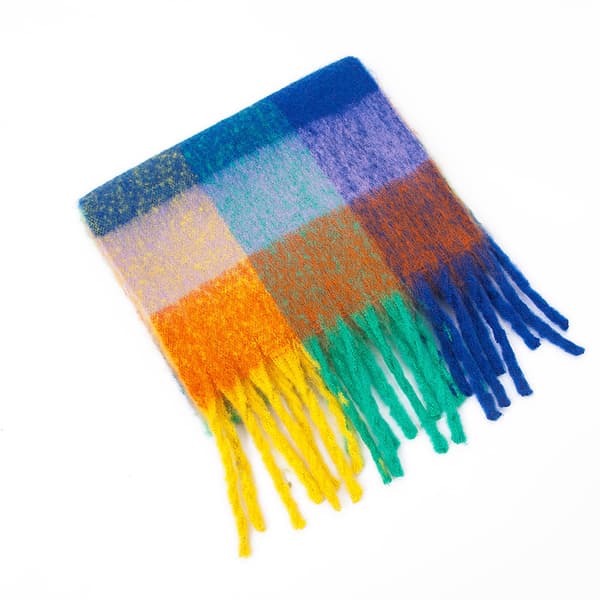 Höst- och vinterfärgad plädscarf, damer förtjockad scarf, sc