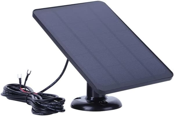 Oplader Ringbeslag Pålideligt 4W Solpanel til Video Dørklokke med Justerbar Optimal Positionering (Sort) Sort Black