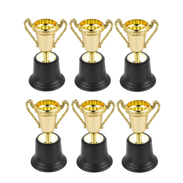6 st Fotbollsmedaljer Plast Vinnare Pokaler Metal Trophy Cup Vinnare Pokaler Basket Trophy Golden 6pcs