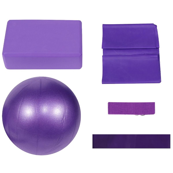 5 kpl Koti Fitness Jooga Pallo Jooga Venytysnauha Urheilutarvikkeet Koti Urheiluvälineet (violetti, Jooga Ba Purple 22.5X14.5cm