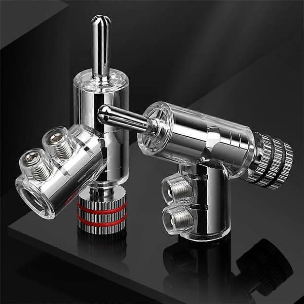4 pcs Hifi Lockable Speaker Cable Banana Plug Audio Amplifier Speaker Wire Connector
