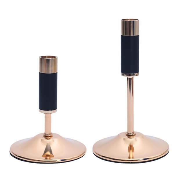 Metal Candle Holder 2 pcs Wrought Iron Simple Style Candlestick