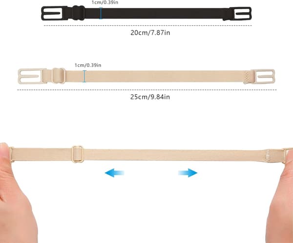 8 Pcs Bra Clips Elastic Bra Strap Clips for Women Adjustable Non-slip Bra Strap Holders