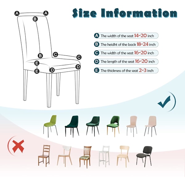 6 stycken stretch stolsöverdrag, tvättbara universella matsalsskydd, lätta att rengöra stolsöverdrag för hotellrestaurang matsal inredning (Beige, set om 4)