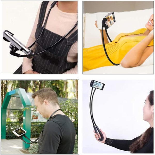 Universell mobiltelefonhållare, hängande mobiltelefonhållare för nacken, flexibelt DIY-ormstativ fritt roterbart för flera funktioner