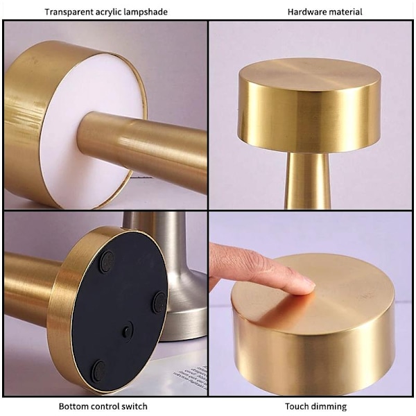 Bordlampe med touchfunktion 2-pak - WELLNGS gold