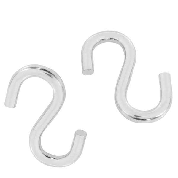 Heavy Duty S-Hooks 2-Pack, Useful Hammock Hanging Hooks for Home and Garage Storage, 3 Inch, Silver