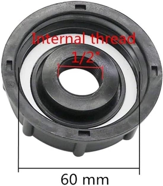 1/2\" (13 mm) IBC tank tap adapter - S60x6 coarse threaded garden hose quick connector (3/4\" compatible) - universal brass connection