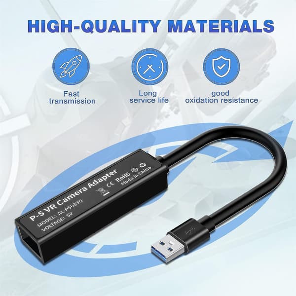Kameraadapter til PSVR/PS5, PS VR-konverteringskabel kompatibel med 5 konsoller, USB 3.0 VR-spiltilbehør