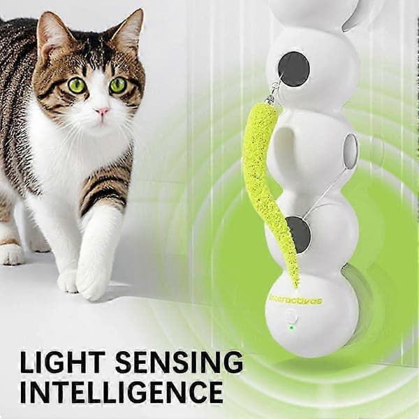 Interactive Caterpillar Cat Toy Suction Cup Wriggling Worm Cat Toy for Indoor Cats Self-Playing at Home