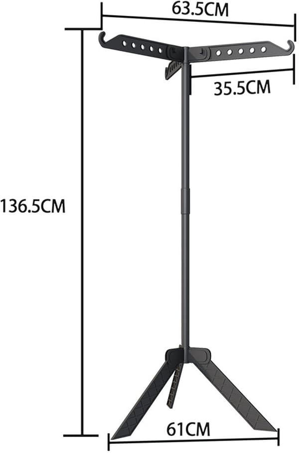 Clothes Drying Rack, Foldable, Indoor and Outdoor Drying Rack, 360° Rotatable, Drying Rack with 3 Hook Arms, Black