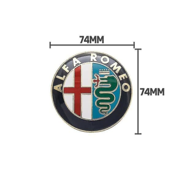 2 x 74mm Bilsymboler for Alfa Romeo