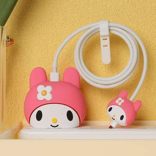 3D Cute Cartoon Fast Charger Protector for iPhone 18W 20W iPhone 14 13 12 11 Pro Max Fast Charging Cable Charger Head Protection Cable Accessories Data