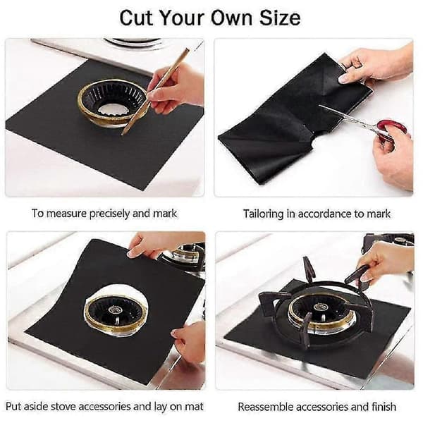 4 burner covers, reusable stove protector, non-stick burner liner, heat insulation pad for gas stove