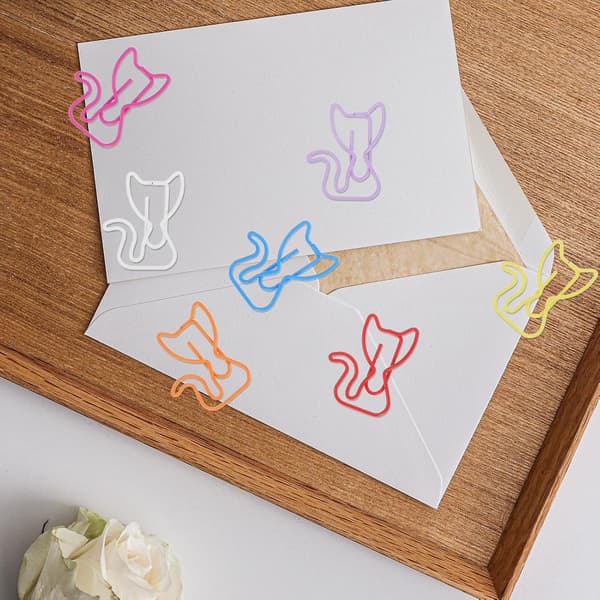 Kat-formede papirclips 50 stk. Mini dekorative metalklemmer Killing Scrapbog Brevpapir Organizer
