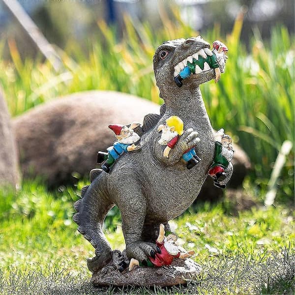 Dinosaur, fe, statue, hage, figur, dinosaur, spiser, nisser, hage, utendørs, dekor-MXBC