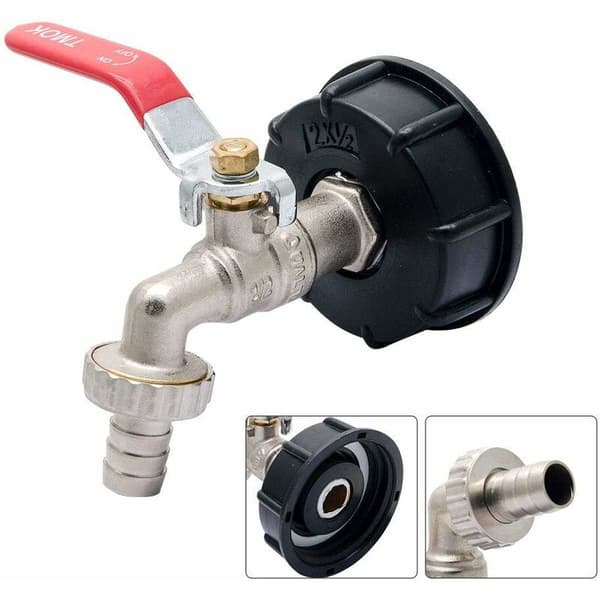 S60X6 IBC Forkromet messinghane-kobling med 1/2 \" (13 mm) slangekobling afløbstankadapter til havehane til tankadapter