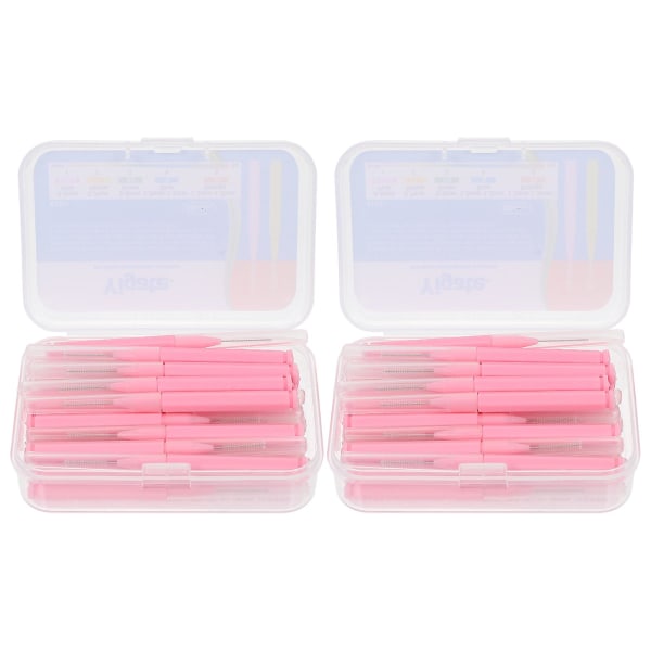 60pcs Interdental Brushes Teeth Cleaners Floss Interdental Brushes Orthodontic Interdental BrushPink