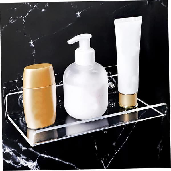 Space-saving Bathroom Wall Shelf, Floating Acrylic Shelves, Decorative Storage Rack