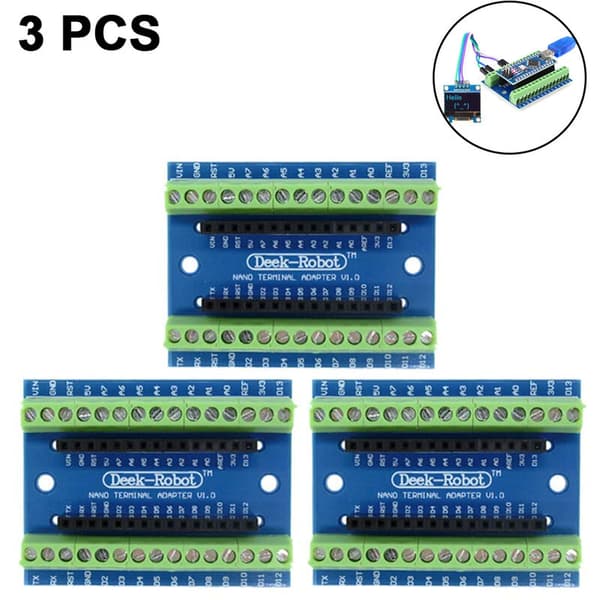 3 pcs Nano Screw Terminal Adapter Shield Expansion Board Nano V1.0 AVR AU Module for Arduino