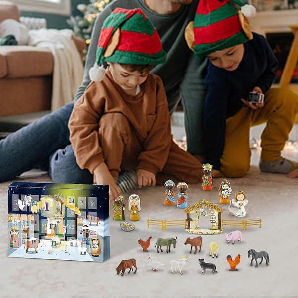Julklapp Adventskalendrar, 24 dagar Julklapp Nedräkningskalender Låda För Barn