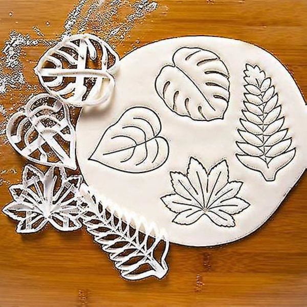 Tropical Leaf Biscuits Cutting Machine Suits With Cake Decoration Mold 4 Pcs