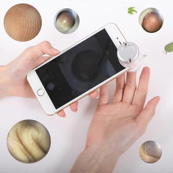 30X Zoom LED Magnifier Clip-On Universal Mobile Phone Microscope Micro Lens Phone Camera Magnifier White