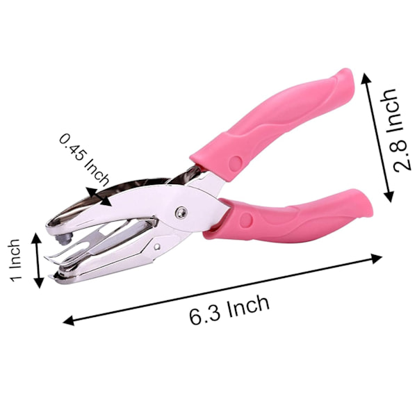 1 Förpackning 6,3 Tums Längd 1/8 Tums Diameter Cirkelhål Handhållen Enkel Pappershålsstans, Stans med Rosa Mjuk Tjock (Mittcirkel 1/8 tum)