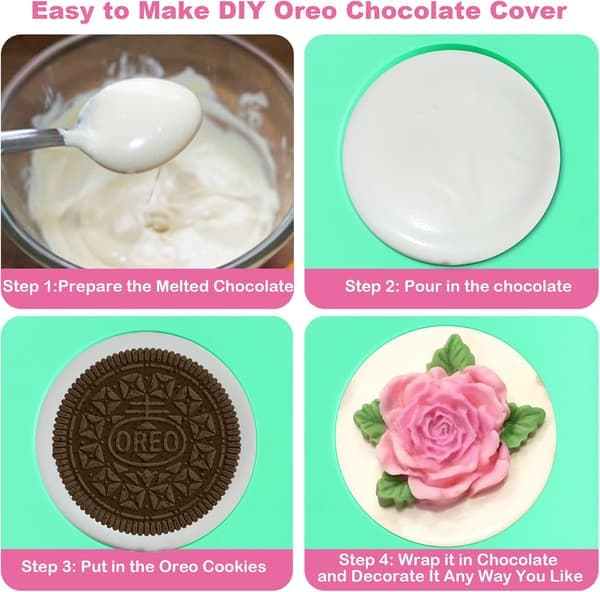 2 stk Oreo Cookie Chokolade Silikoneforme, 12-hullers Runde Cylindriske Oreo Chokoladeovertræksforme til Slik, Silikonebageforme til Blå-2stk Blå-2stk Blue-2Pcs
