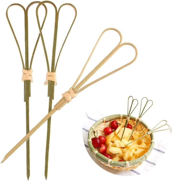 Cocktailtikut Hammastikut Juhlatarvikkeet Bambu Solmu Vartaat